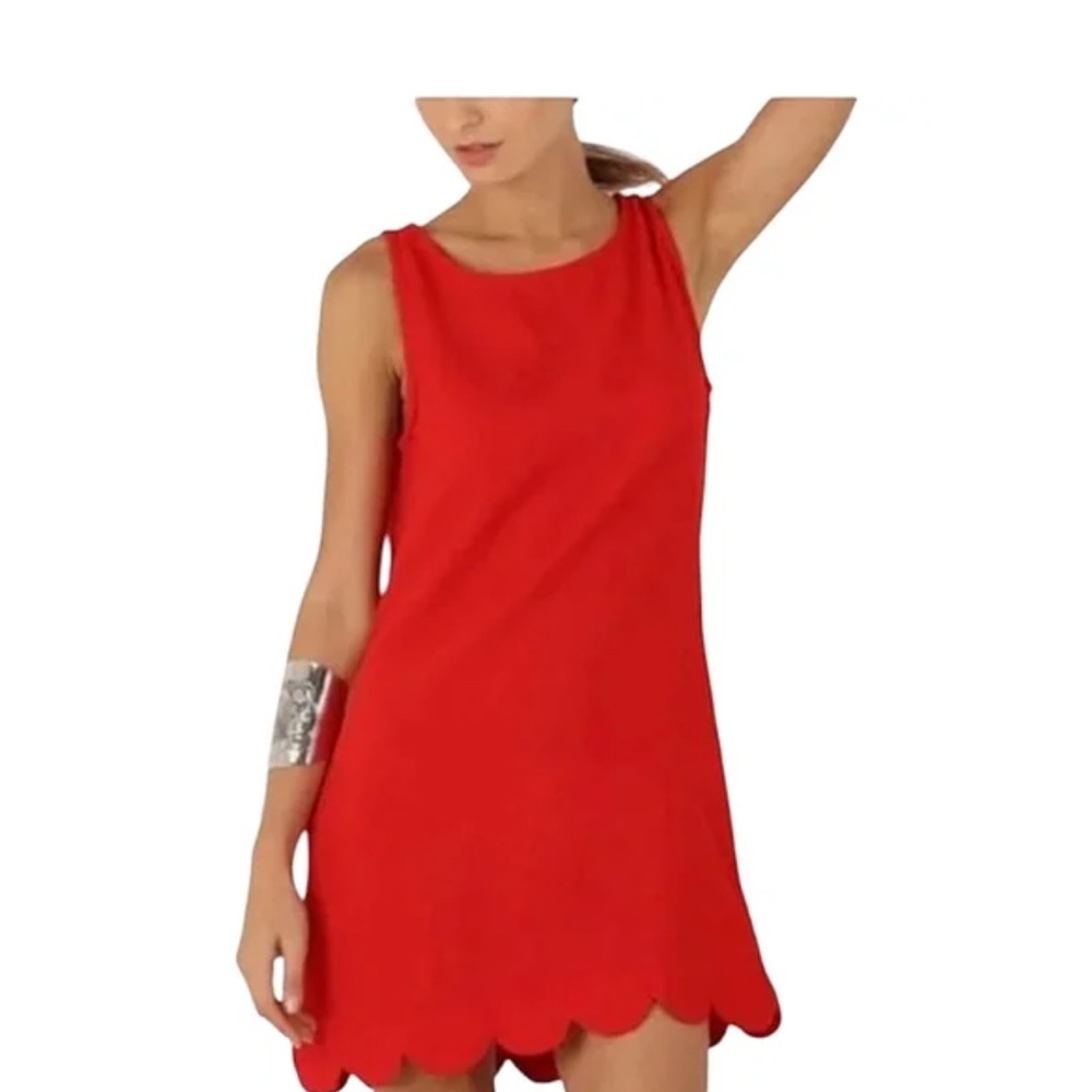 NWT Kate Spade x Target Red Scalloped Mini Shift Dress - Large